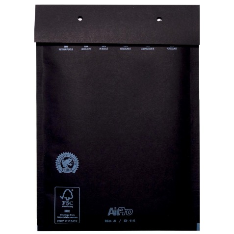Enveloppe à bulles d'air 180 x 265 mm, boite de 100 pièces, noir