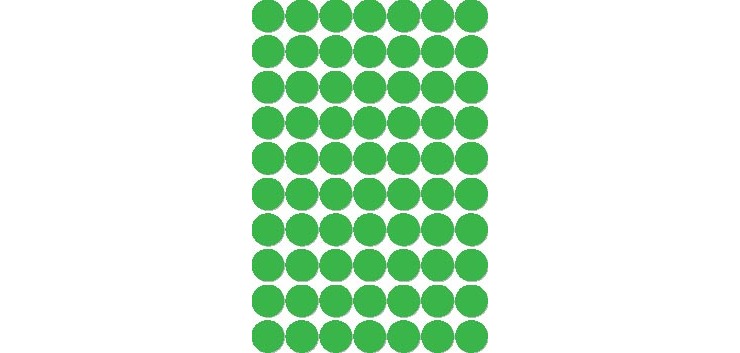 Apli ronde etiketten in etui diameter 19 mm, groen, 560 stuks, 70 per blad