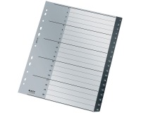 Leitz Recycle intercalaires, ft A4, perforation 11 trous, PP, noir, 1-20