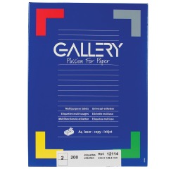 Gallery witte etiketten ft 210 x 148,5 mm (b x h), rechte hoeken, doos van 200 etiketten