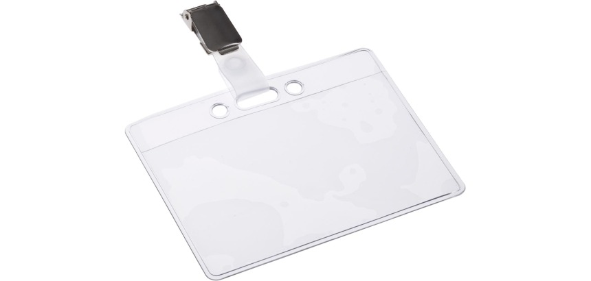 Europel badge with clip and strap, size 90 x 60 mm