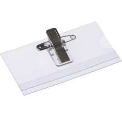 Badge Europel avec pince et épingle 75x40mm 24 pièces