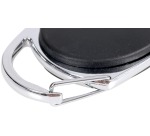 Europel reel with carabiner and snap button strap, black
