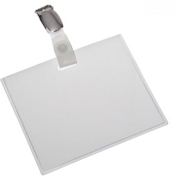 Europel badgehouder met strip en clip, ft 90 x 60 mm, gesloten