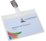 Europel Namensschild mit Clip und Band, Format 90 x 60 mm, geschlossen
