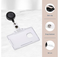 Europel open badge holder with retractable reel 54x85mm 10 pieces