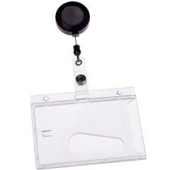 Europel porte-badge avec enrouleur, ft 54 x 85 mm, fermé