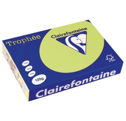 Clairefontaine Trophée Pastel, papier couleur, A4, 120 g, 250 feuilles, vert golf