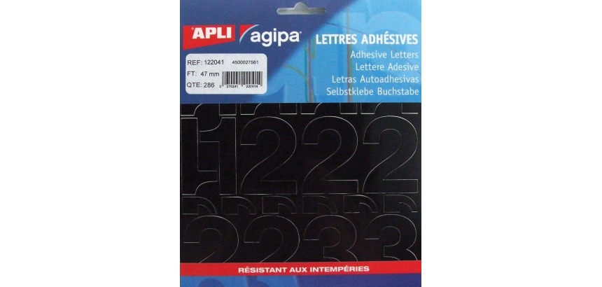 Agipa number labels letter height 47 mm (l x h), 286 numbers