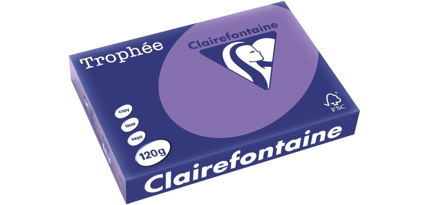 Clairefontaine Trophée Intens, gekleurd papier, A4, 120 g, 250 vel, violet
