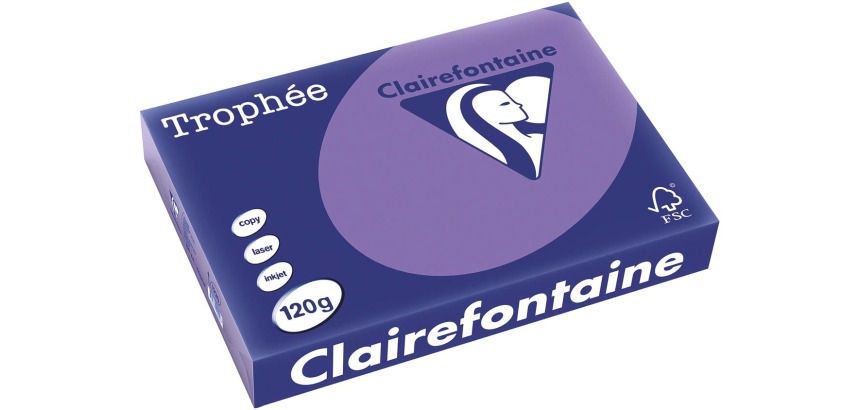 Clairefontaine Trophée Intens, gekleurd papier, A4, 120 g, 250 vel, violet
