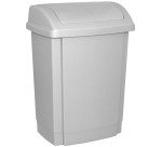 OFFICE products trash can, with swing lid, 15 l, gray
