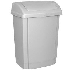OFFICE products poubelle, avec couvercle swing, 15 l, gris