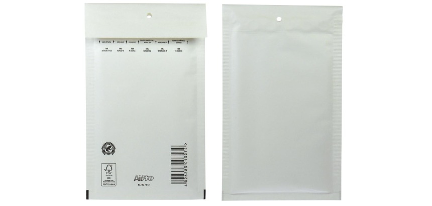 Bong AirPro enveloppes à bulles d'air, ft 120 x 215 mm, avec bande adhésive, boîte de 200 pièces, blanc
