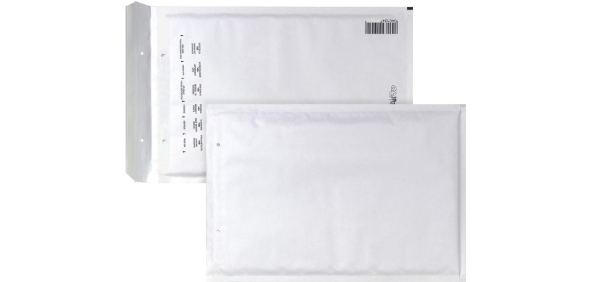 Bong AirPro bubble mailers, size 220 x 340 mm, with adhesive strip, box of 100 pieces, white