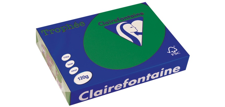 Clairefontaine Trophée Intens, colored paper, A4, 120 g, 250 sheets, fir green