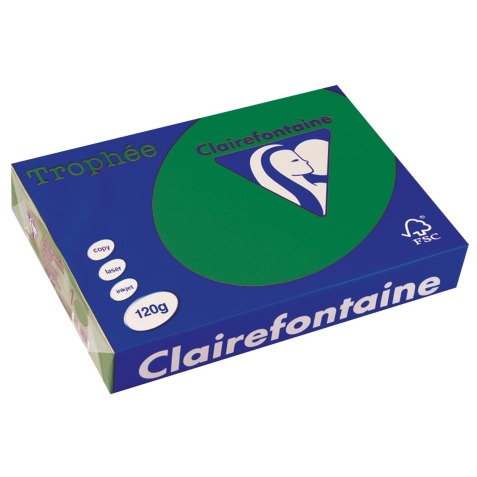 Clairefontaine Trophée Intens, gekleurd papier, A4, 120 g, 250 vel, dennengroen