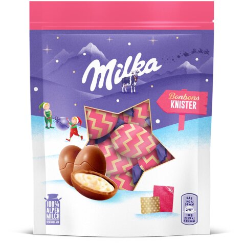 Milka bonbons knister chocolat au lait, sachet de 86 g