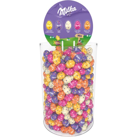 Milka oeufs de Pâques, tube de 3 kg, goût assortis