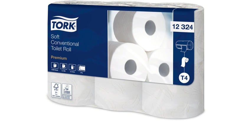 Tork toiletpapier Traditional, 2-laags, T4 Premium, wit, pak van 6 rollen
