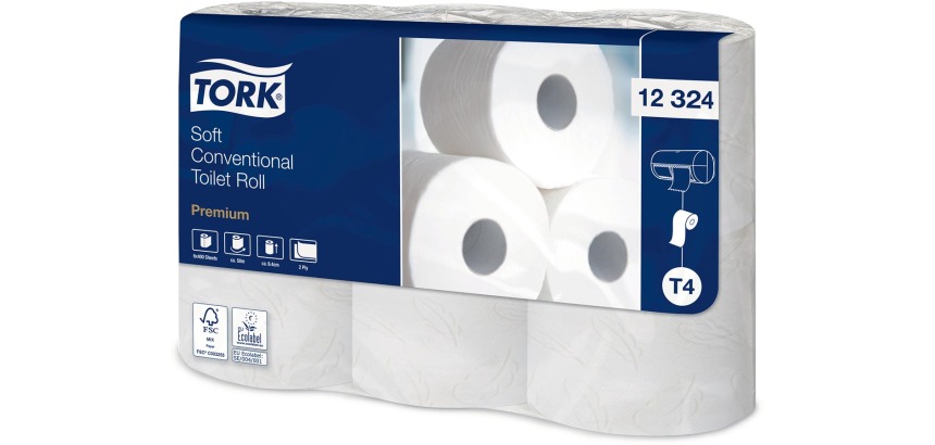 Tork toilet paper Traditional, 2-ply, T4 Premium, white, pack of 6 rolls