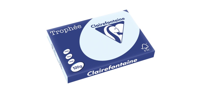 Clairefontaine Trophy Pastel, colored paper, A3, 120 gsm, 250 sheets, azure blue