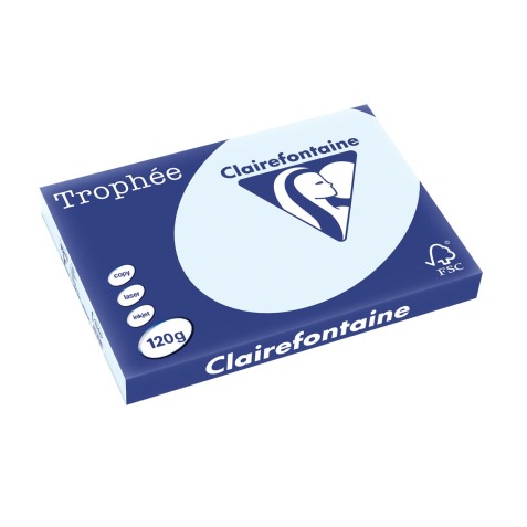 Clairefontaine Trophée Pastel, gekleurd papier, A3, 120 g, 250 vel, azuurblauw