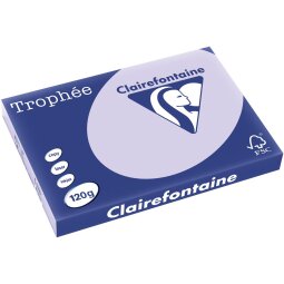 Clairefontaine Trophée Pastel, papier couleur, A3, 120 g, 250 feuilles, lilas