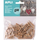 Apli pinces en bois mini, blister de 45 pièces