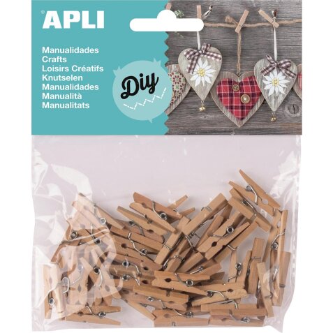 Apli pinces en bois mini, blister de 45 pièces