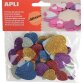 Apli Kids coeurs adhésifs avec paillettes, blister de 50 pièces