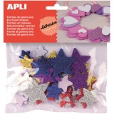 Apli Kids étoiles adhésifs avec paillettes, blister de 50 pièces