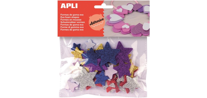 Apli Kids glitter adhesive stars, blister pack of 50 pieces