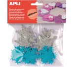 Apli Kids zelfklevende glitter sneeuwvlokken, blister met 22 stuks