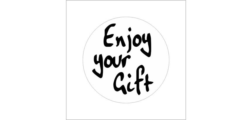 Printed label, on a roll, diameter 39 mm, 500 pieces, Enjoy Your Gift