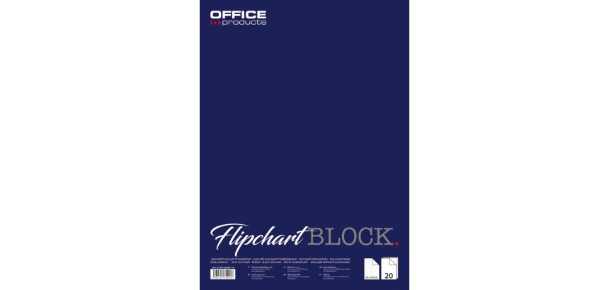 OFFICE products papier pour tableau de conférence, 58,5 x 81 cm, quadrillé, 20 feuilles
