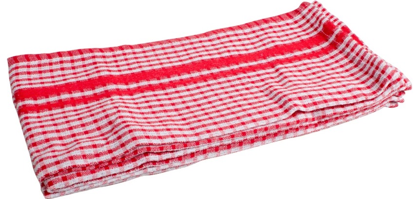 Essuie-mains, ft 50 x 70 cm, gaufrés, rouge, paquet de 3 pièces