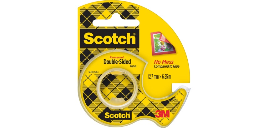 Scotch double-sided tape 12.7 mm x 6.3 m, dispenser + roll