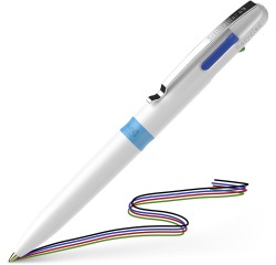 Schneider ballpoint pen 4 colors Take 4, medium point, light blue/white