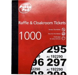 Pukka Pad tickets numérotés de tombola et de vestiaire 1-1000