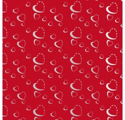 Papier cadeau Silver Hearts, 70 cm x 2 m
