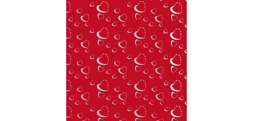 Papier cadeau Silver Hearts, 70 cm x 2 m