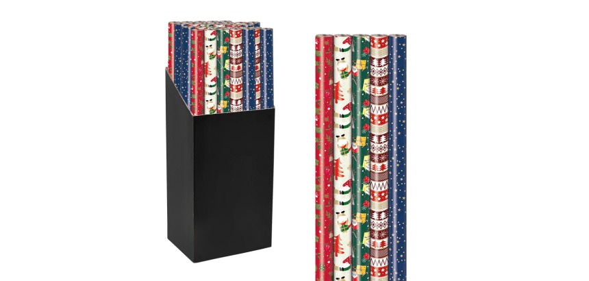 Papier cadeau Noël Mix, 70 cm x 2 m, couleurs assorties