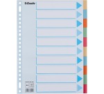 Intercalaire Esselte Premium A4 10 onglets 23 perf carton assorti
