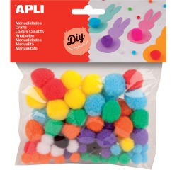 EN_APLI POMPONS ASS COULEUR 78X
