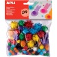 Apli pompons, sachet de 78 pièces en couleurs assorties pailletées