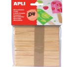 Apli bâtonnets en bois naturel, blister de 50 pièces