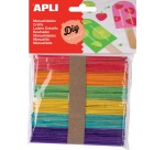 Apli farbige Holzstäbchen, Blisterpackung mit 50 Stück
