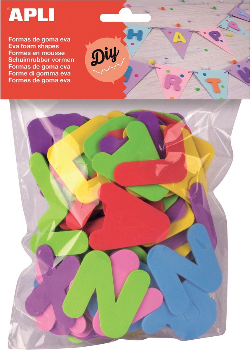 Nogeqi 500 stuks glitter schuimrubber, letterstickers, kleurrijk