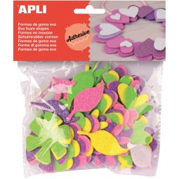 Apli Kids zelfklevende glitter bloemen, blister met 48 stuks